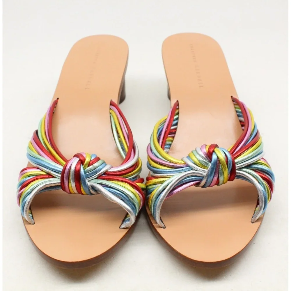 Loeffler Randall Celeste-MN Women's 9.5 B Heeled Sandals Rainbow Knotted Rope‎